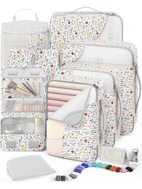 8 Set Packing Cubes Travel Organizer Suitcase Toiletry Bag Luggage Organizer
